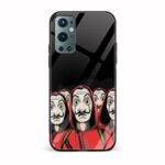 Money Heist Masks  Glass Back Phone Case