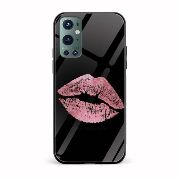 Pink Lips  Glass Back Phone Case