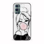 Bubble Gum Girl  Glass Back Phone Case