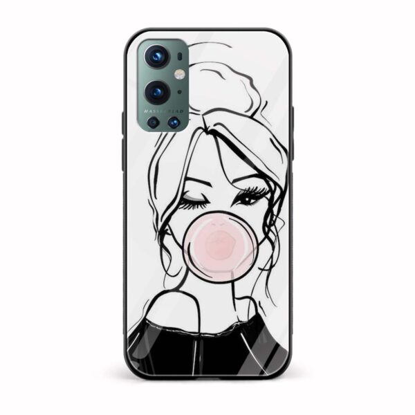 Bubble Gum Girl  Glass Back Phone Case