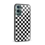 Black and White Checks  Glass Back Phone Case - Image 2