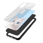 Blue Eyes Cat Glass Back Phone Case - Image 3