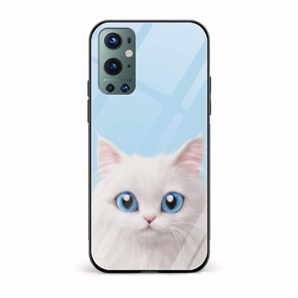 Blue Eyes Cat Glass Back Phone Case