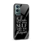 Believe in Yourself and you will be Unstoppable Glass Back Phone Case - Image 2