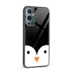 Cute Penguin Face  Glass Back Phone Case - Image 2