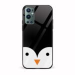 Cute Penguin Face  Glass Back Phone Case