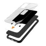 Cute Penguin Face  Glass Back Phone Case - Image 3