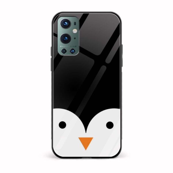 Cute Penguin Face  Glass Back Phone Case