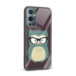 Owl With A Cat Eyes Glass Back Phone Case - Image 2