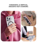 Premium Shockproof MagSafe Clear Phone Case With Camera Ring Stand - Image 6