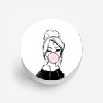 Bubble Gum Girl  Printed Phone Grip Holder & Stand - Image 2