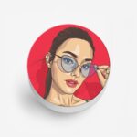 Girl With Specs  Printed Phone Grip Holder & Stand - Image 2