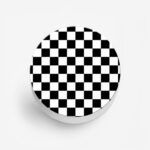 Black and White Checks  Printed Phone Grip Holder & Stand - Image 2
