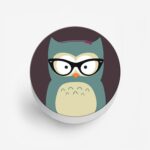 Owl With A Cat Eyes Printed Phone Grip Holder & Stand - Image 2