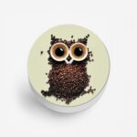 Coffee With Owl Printed Phone Grip Holder & Stand - Image 2