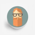 Moustache and Beard Printed Phone Grip Holder & Stand - Image 2