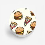 Burger Pizza Pattern Printed Phone Grip Holder & Stand - Image 2