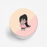 Cute Minimal Girl Printed Phone Grip Holder & Stand - Image 2