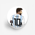 Messi Jersey 10 Back View  Printed Phone Grip Holder & Stand - Image 2