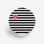 Black and White Grid Pattern  Printed Phone Grip Holder & Stand - Image 2