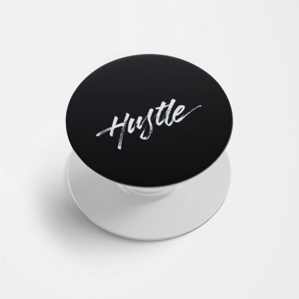 Hustle-Black  Printed Phone Grip Holder & Stand