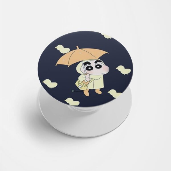 Shin Chan with Umbrella  Printed Phone Grip Holder & Stand