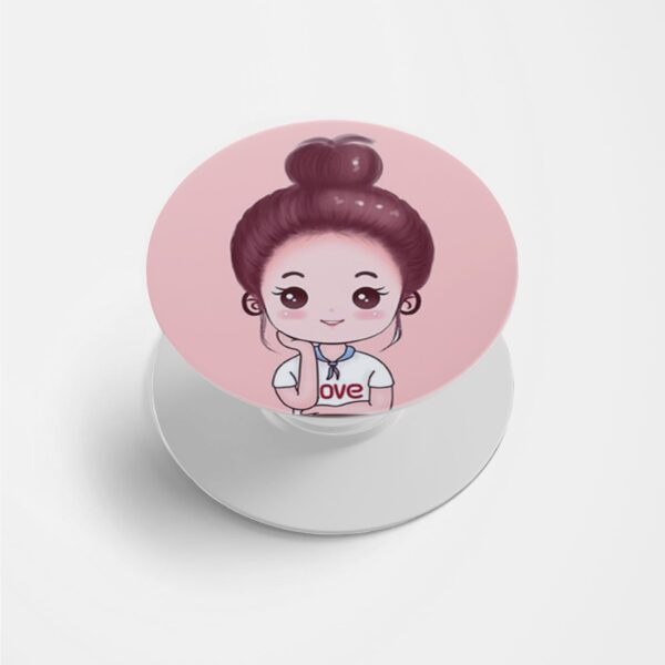 Pink Girl  Printed Phone Grip Holder & Stand