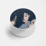 Girl With Attitude Printed Phone Grip Holder & Stand