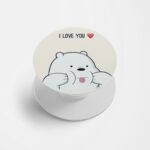 I Love You Bear Printed Phone Grip Holder & Stand