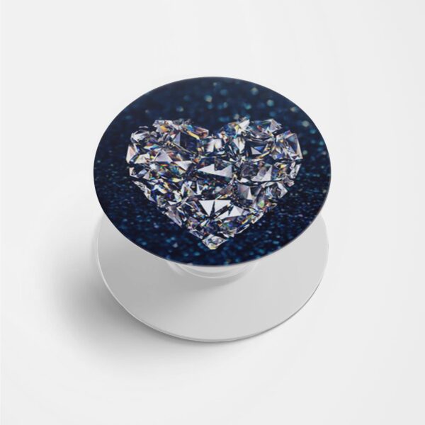 Diamond Shaped Heart Printed Phone Grip Holder & Stand