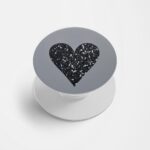 Glittery Heart Printed Phone Grip Holder & Stand