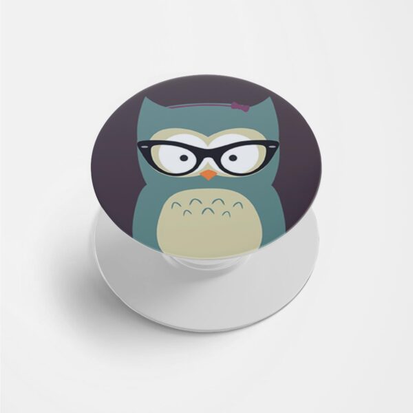 Owl With A Cat Eyes Printed Phone Grip Holder & Stand