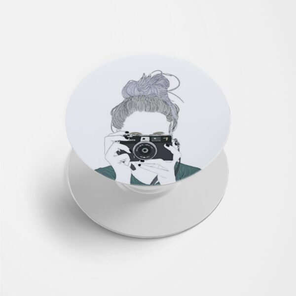 Girls Love Camera Printed Phone Grip Holder & Stand