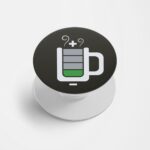 Coffee Battery Meter Printed Phone Grip Holder & Stand