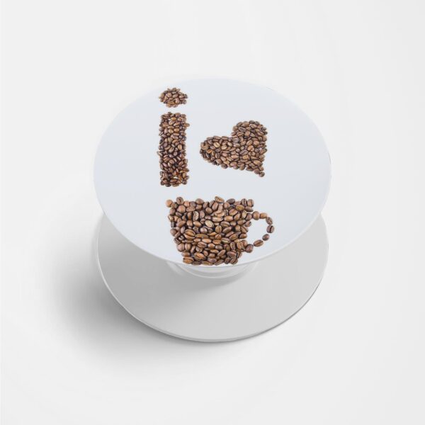 I Love Coffee Printed Phone Grip Holder & Stand
