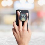 Owl With A Cat Eyes Printed Phone Grip Holder & Stand - Image 3