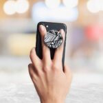 Black and White Printed Phone Grip Holder & Stand - Image 3