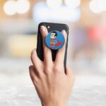 Superman - Animated Print Printed Phone Grip Holder & Stand - Image 3