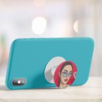 Girl With Specs  Printed Phone Grip Holder & Stand - Image 4