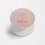 Typography Printed Phone Grip Holder & Stand