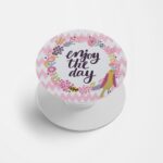 Typography - Enjoy The Day Printed Phone Grip Holder & Stand