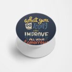 Typography Printed Phone Grip Holder & Stand