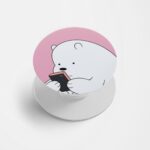 Minimal - Cute Bear Printed Phone Grip Holder & Stand