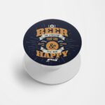 Typography - Beer Printed Phone Grip Holder & Stand
