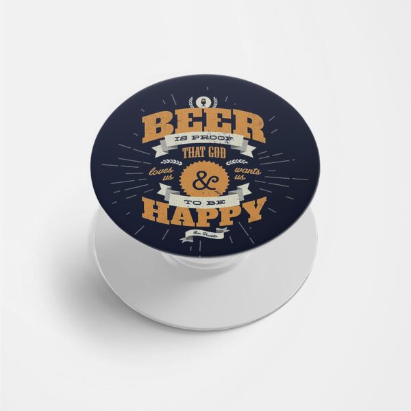 Typography - Beer Printed Phone Grip Holder & Stand
