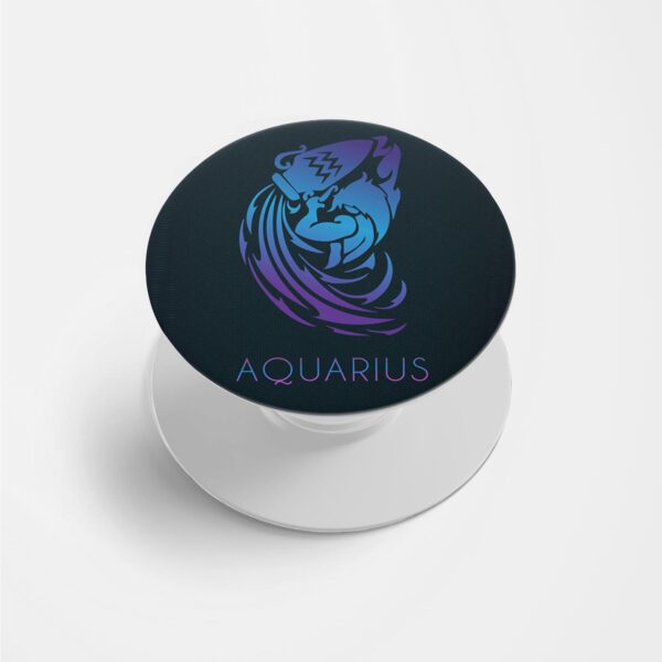 Zodiac Sign-AQUARIUS Printed Phone Grip Holder & Stand