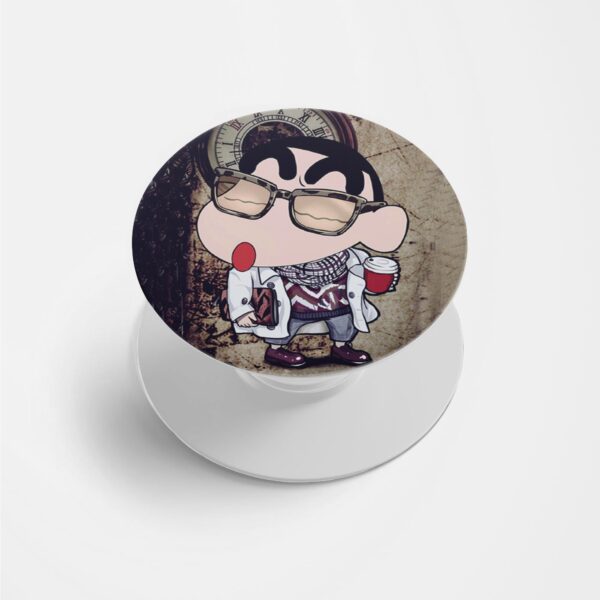 Nerdy Shinchan Printed Phone Grip Holder & Stand