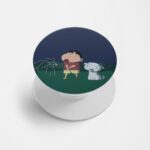 Shinchan and Shiro Printed Phone Grip Holder & Stand