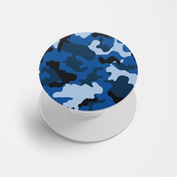 Camouflage Blue Printed Phone Grip Holder & Stand