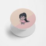 Cute Minimal Girl Printed Phone Grip Holder & Stand